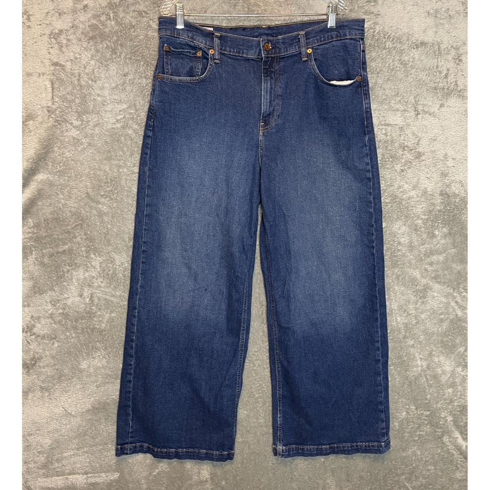 Gap Women High Rise Stride Wide Leg Denim Jean 16 Basics Minimalist Casual Norm - Picture 1 of 10